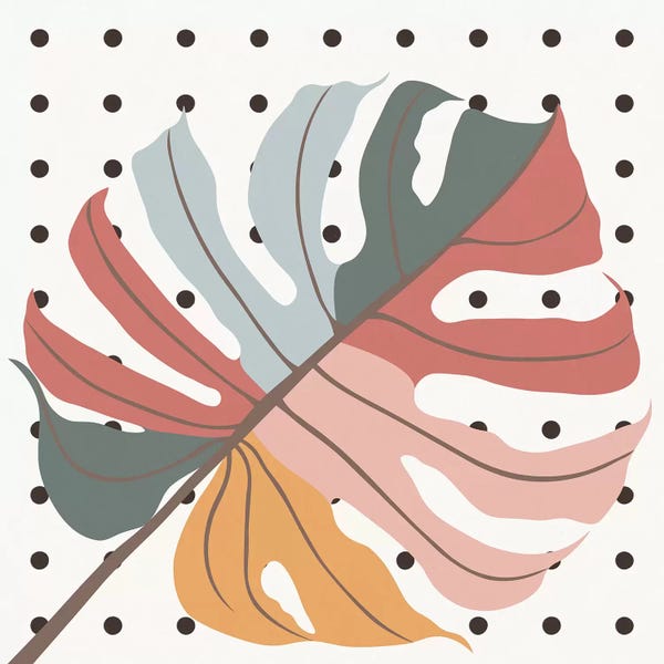 Alisa Galitsyna: Colorful Monstera Leaf by Alisa Galitsyna