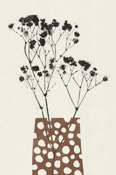 Alisa Galitsyna: Gypsophila In A Brown Vase by Alisa Galitsyna