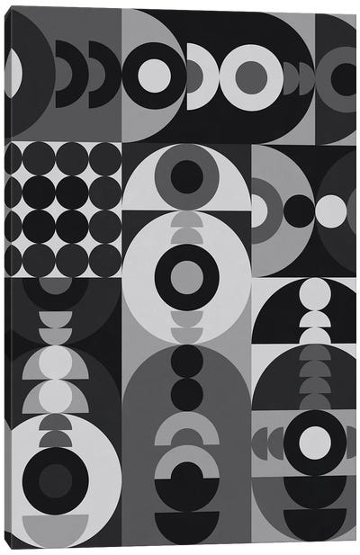 Geometry Games V - Black Palette Canvas Art Print - Alisa Galitsyna