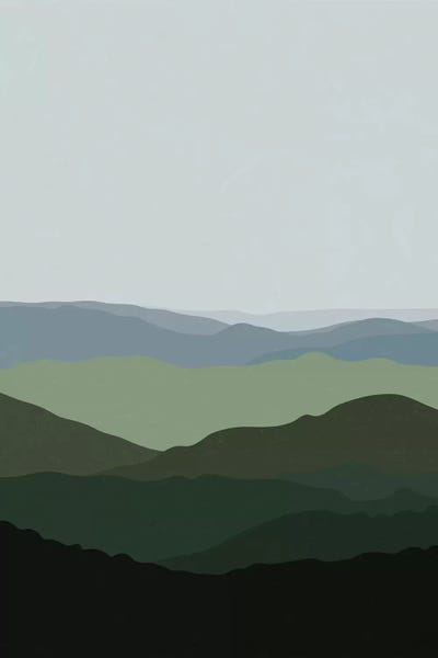 Green Mountainscape by Alisa Galitsyna framed canvas print