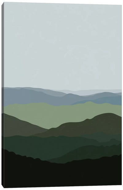 Green Mountainscape Canvas Art Print - Alisa Galitsyna