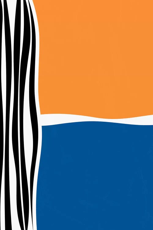 Irregular Shapes & Stripes - Orange & Blue by Alisa Galitsyna wall art