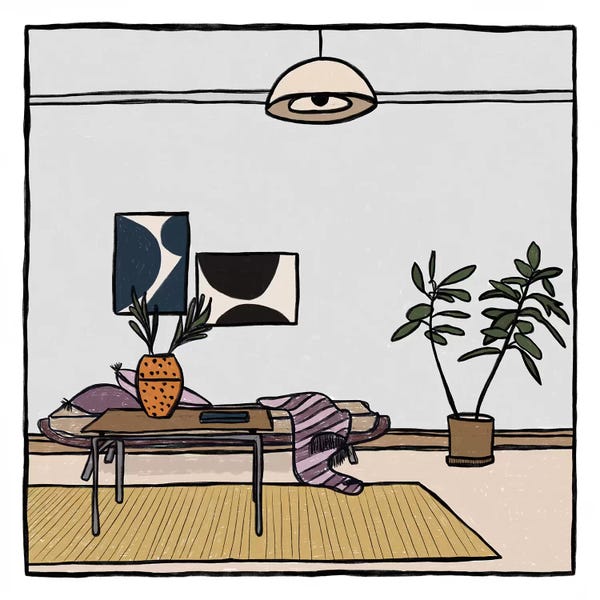 Alisa Galitsyna: Living Room With Ficus Tree by Alisa Galitsyna