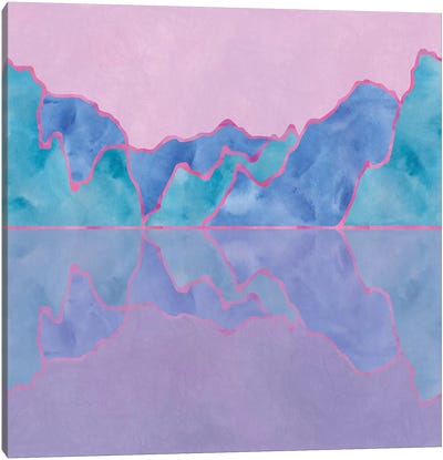 Mountain Reflection In Water - Pastel Palette Canvas Art Print - Alisa Galitsyna