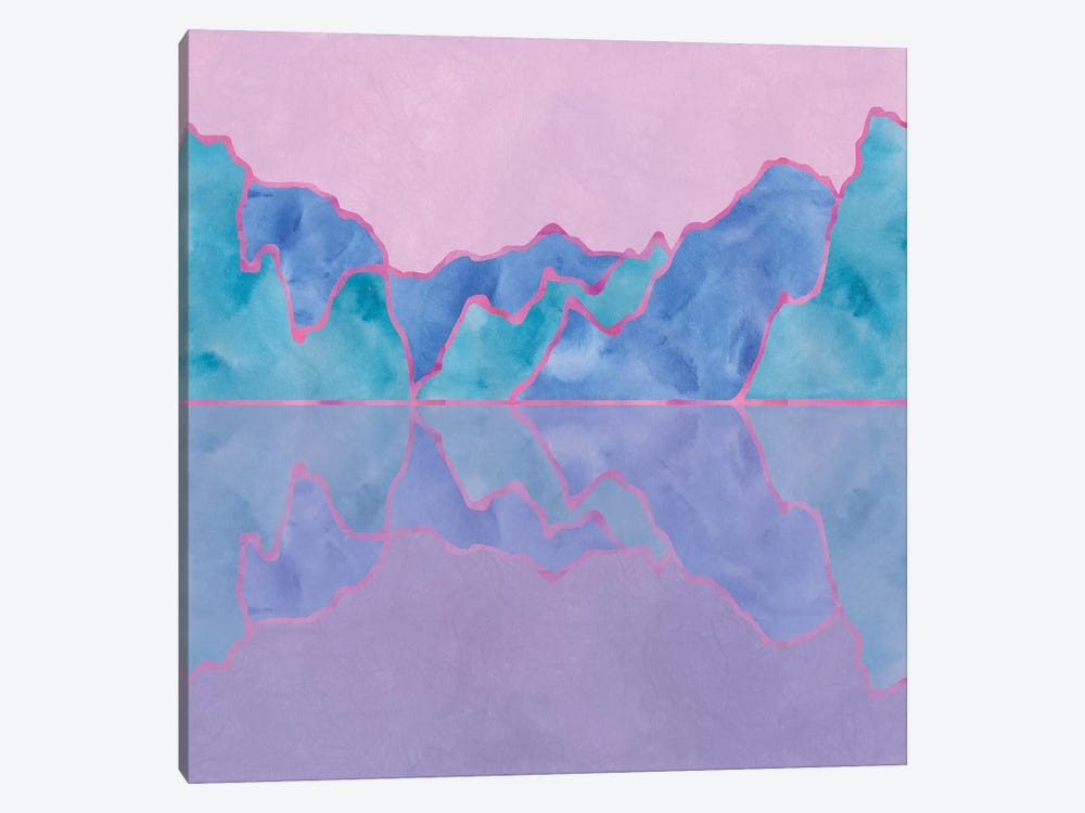 Mountain Reflection In Water - Pastel Palette 1-piece Art Print