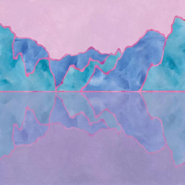 Alisa Galitsyna: Mountain Reflection In Water - Pastel Palette by Alisa Galitsyna