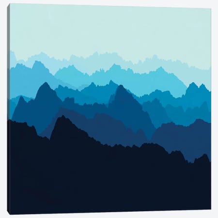 Mountains In Blue Fog Canvas Print #ALG48} by Alisa Galitsyna Canvas Artwork
