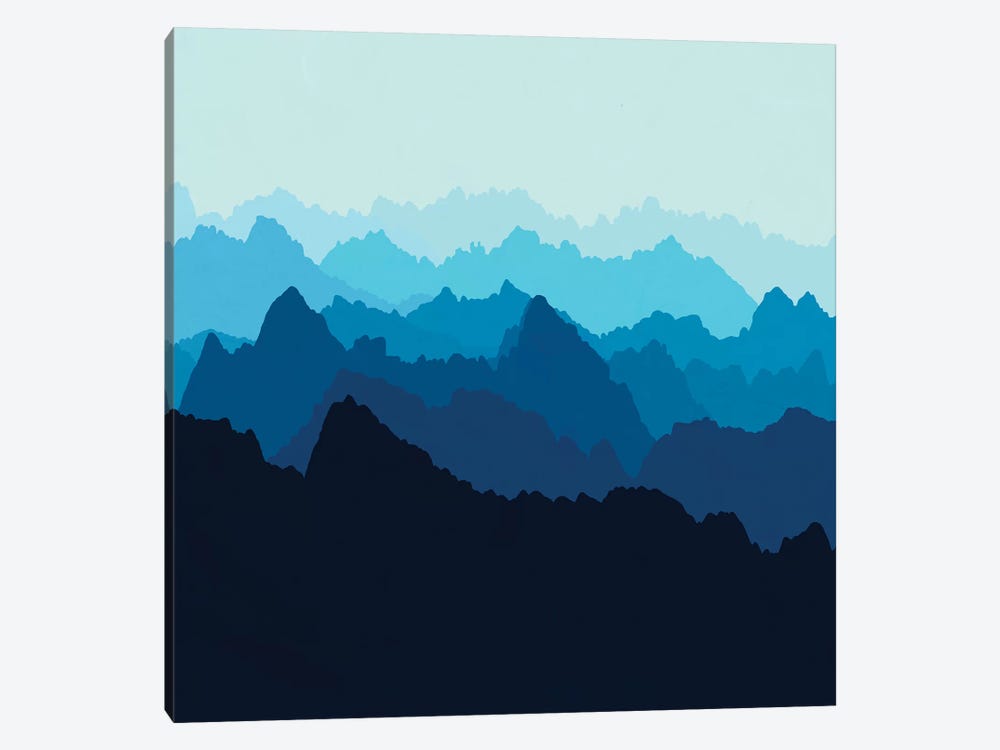 Mountains In Blue Fog by Alisa Galitsyna 1-piece Canvas Art