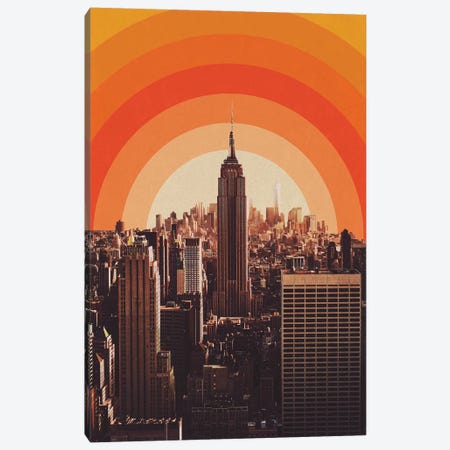 New York's Famous Sunset - Retro City Canvas Print #ALG49} by Alisa Galitsyna Canvas Artwork