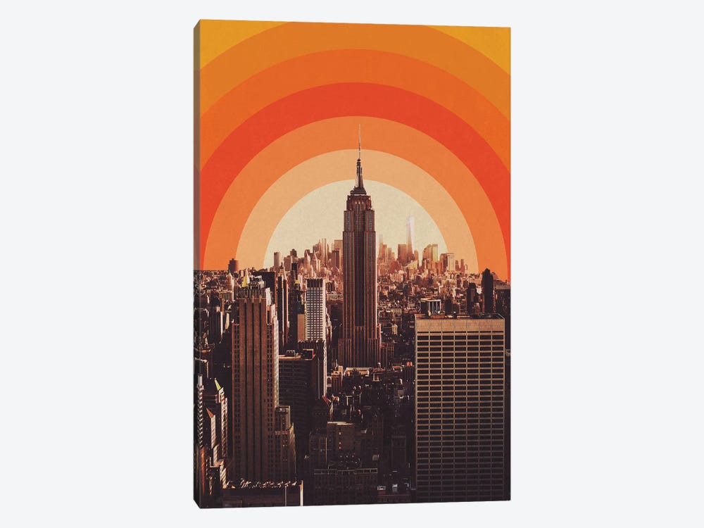 New York's Famous Sunset - Retro City by Alisa Galitsyna 1-piece Canvas Print