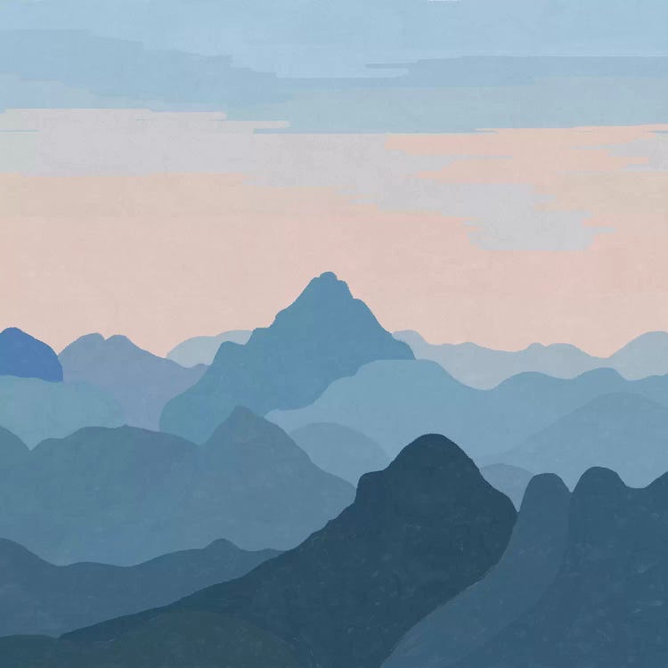 Pastel Sunset Over Blue Mountains