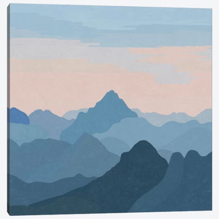 Pastel Sunset Over Blue Mountains Canvas Print #ALG52} by Alisa Galitsyna Canvas Art Print