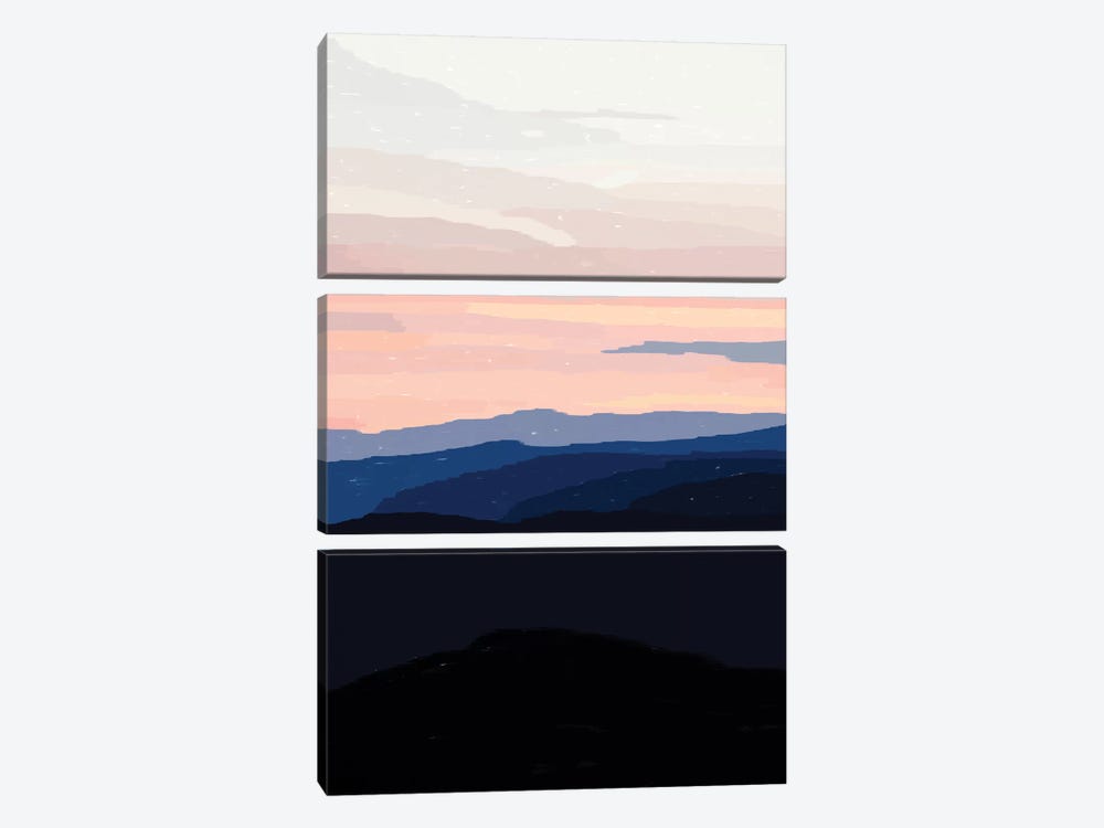 Pastel Sunset Over The Mountains by Alisa Galitsyna 3-piece Canvas Art