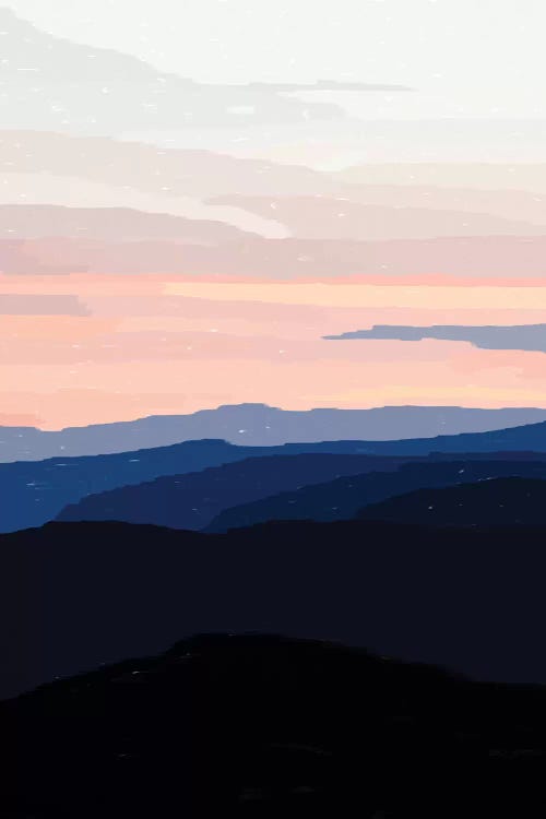 Pastel Sunset Over The Mountains