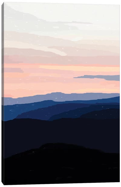 Pastel Sunset Over The Mountains Canvas Art Print - Alisa Galitsyna