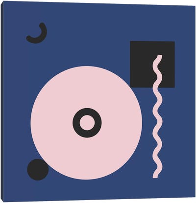 Pink Circle & Blue Square Canvas Art Print - Tropics to the Max