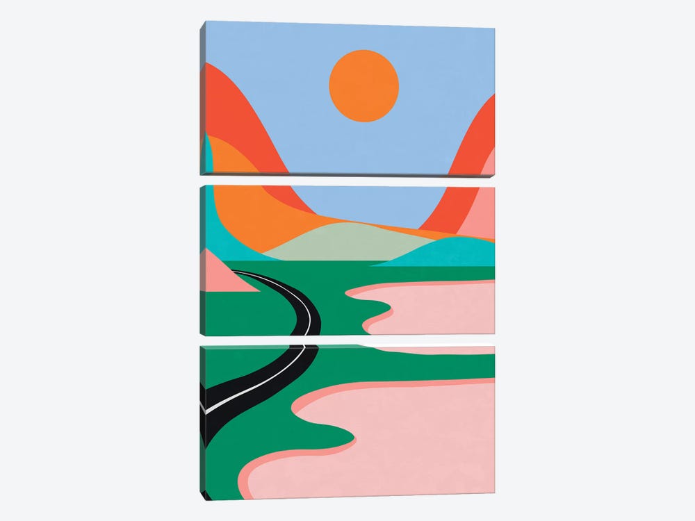 Pink Lakes 3-piece Canvas Art Print