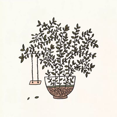 Potted Backyard by Alisa Galitsyna framed canvas print