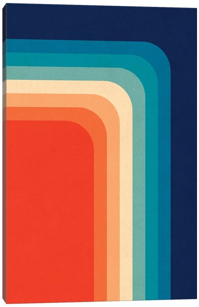 Retro 70s Color Palette III Canvas Art Print - Retro Geo Abstracts