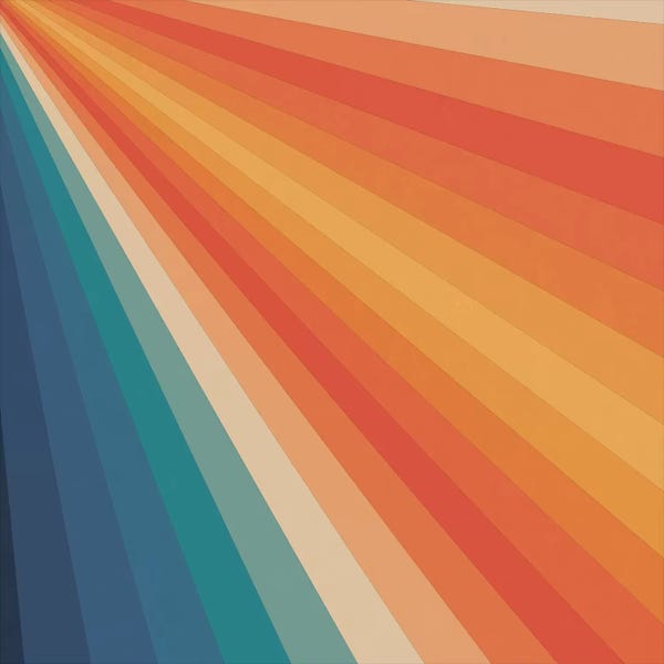 Retro Geo Abstracts: Retro 70s Sunrays by Alisa Galitsyna