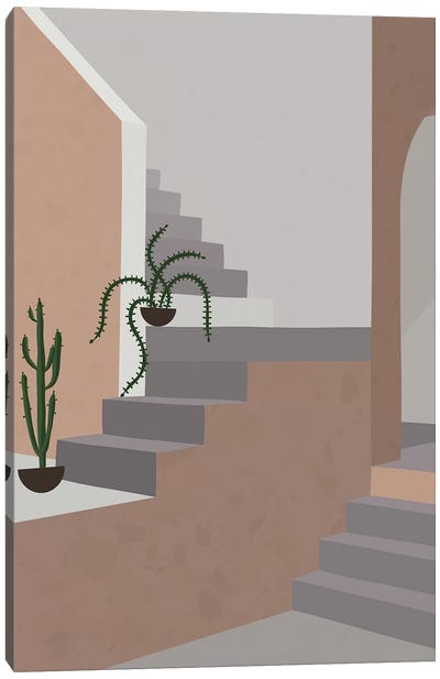 Stairs & Arc Canvas Art Print - Stairs & Staircases