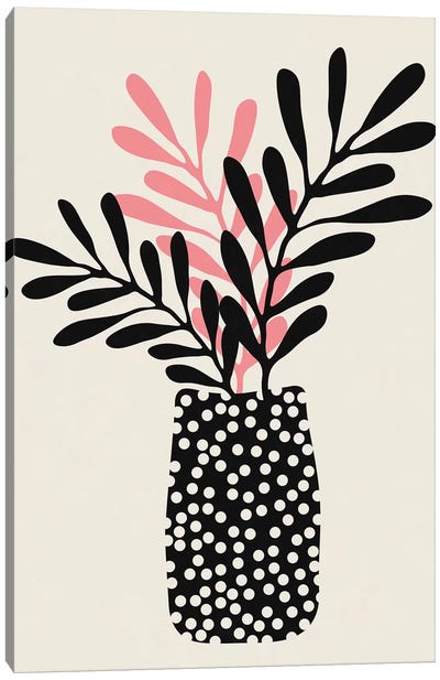 Still Life With Vase And Three Branches Canvas Art Print - Alisa Galitsyna