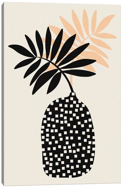 Still Life With Vase And Tropical Leaves Canvas Art Print - All Things Matisse