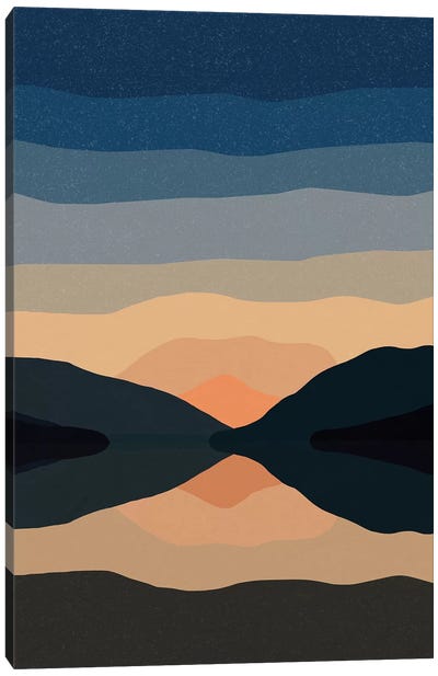 Sunset Mountain Reflection Canvas Art Print - Alisa Galitsyna