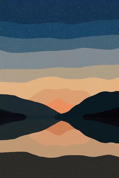 Alisa Galitsyna: Sunset Mountain Reflection by Alisa Galitsyna