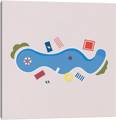 The Swimming Pool Season Canvas Art Print - Dopamine Decor