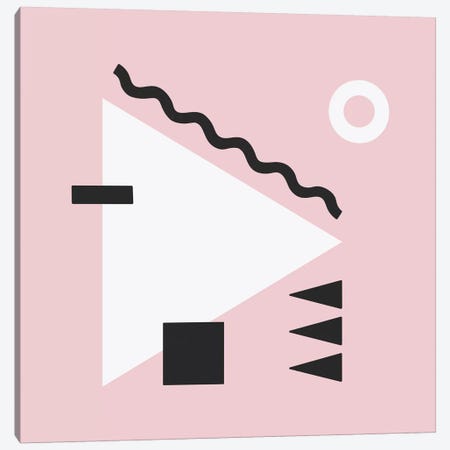 White Triangle & Pink Square Canvas Print #ALG98} by Alisa Galitsyna Canvas Art Print