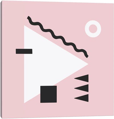 White Triangle & Pink Square Canvas Art Print - Tropics to the Max