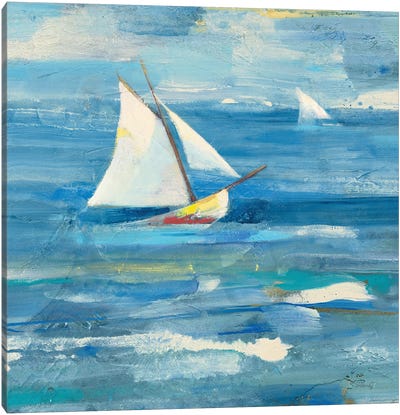 Ocean Sail Light Canvas Art Print - Kids Nautical Art