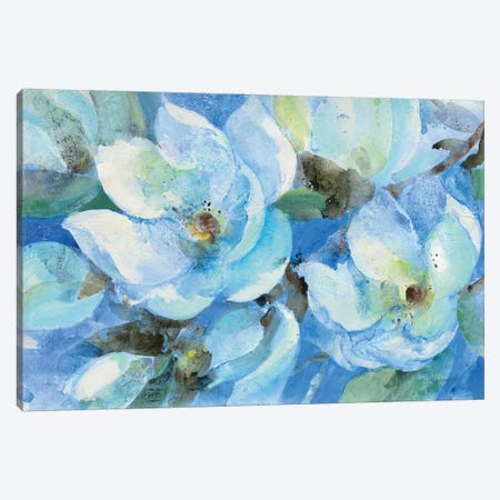 Blue Magnolias Canvas Print #ALH56} by Albena Hristova Canvas Print