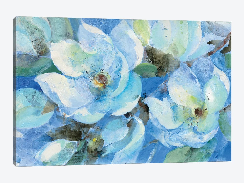 Blue Magnolias by Albena Hristova 1-piece Canvas Art Print