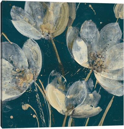 Translucent Garden Teal Crop Canvas Art Print - Albena Hristova