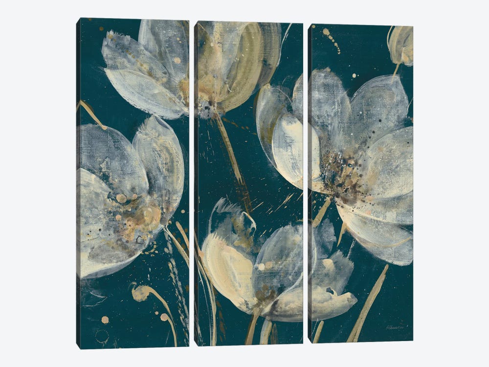 Translucent Garden Teal Crop by Albena Hristova 3-piece Canvas Art