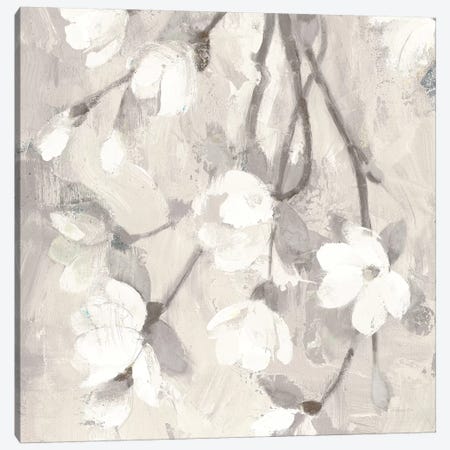 Magnolia Branch Flipped Cream Crop Canvas Print #ALH79} by Albena Hristova Canvas Art