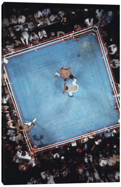 Opponent On One Knee Getting Counted Out, Rumble In The Jungle™ Canvas Art Print - Gym Art