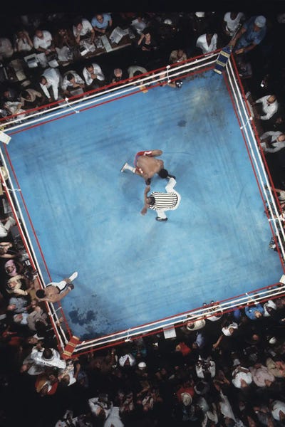 Muhammad Ali Enterprises: Opponent On One Knee Getting Counted Out, Rumble In The Jungle™ by Muhammad Ali Enterprises