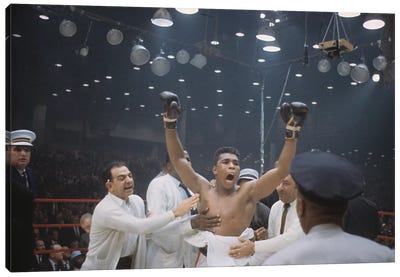Jubilant Victory Celebration, February 25th, 1964 Canvas Art Print - Sports Art