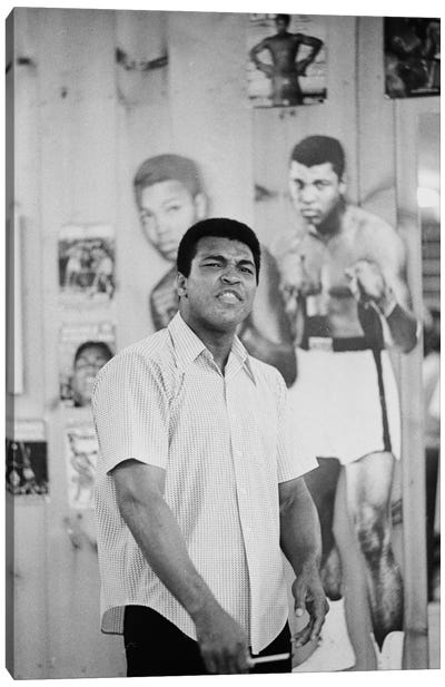 Muhammad Ali Mean Mugging For The Camera Canvas Art Print - Muhammad Ali Enterprises