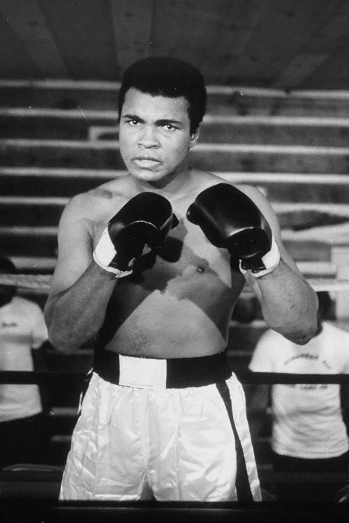 Muhammad Ali With A Fierce Glare While Training