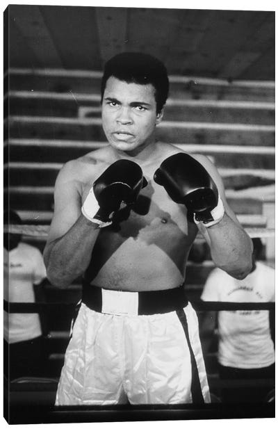 Muhammad Ali With A Fierce Glare While Training Canvas Art Print - Muhammad Ali Enterprises