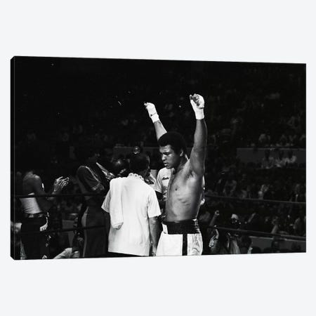 Muhammad Ali With Hands Raised Canvas Print #ALI59} by Muhammad Ali Enterprises Art Print
