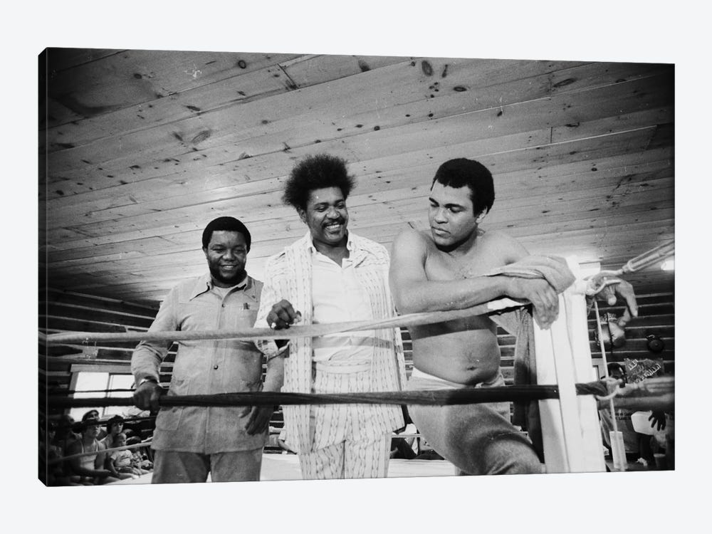 Muhammad Ali, Promoter And Friend In A Corner Of The Ring, Deer Lake Training Facility by Muhammad Ali Enterprises 1-piece Canvas Print