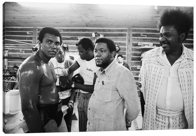Muhammad Ali, Promoter And Training Team Canvas Art Print - Black Art