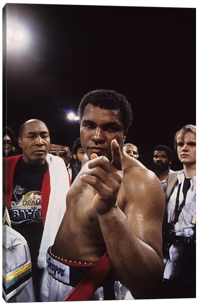 Post-Fight #1 Gesture, Drama In Bahama Canvas Art Print - Muhammad Ali