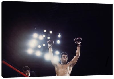 Post-Fight Raising Of The Arms Canvas Art Print - Muhammad Ali Enterprises