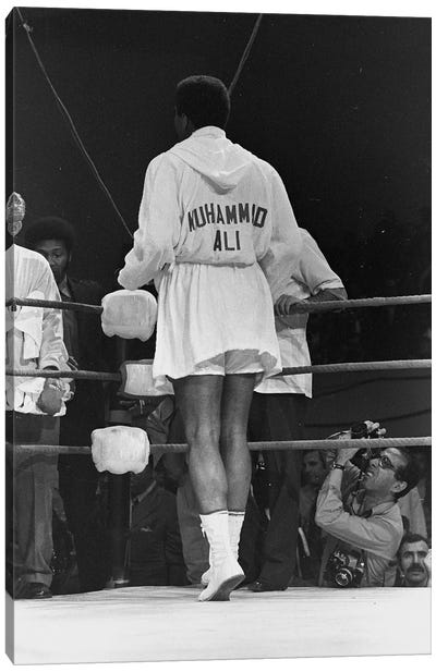 Rear View Of A Robed Muhammad Ali Canvas Art Print - Muhammad Ali Enterprises